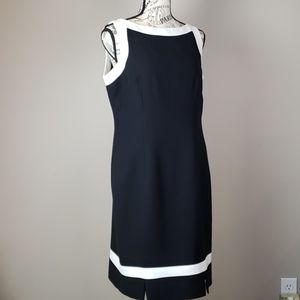 {Amanda Smith} Black and White Fitted Dress
